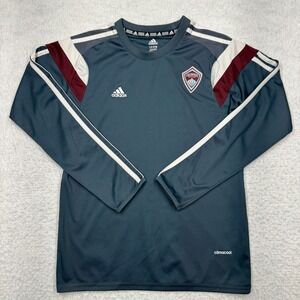Colorado Rapids MLS Adidas Long Sleeve Shirt Jersey Gray Youth Size Large 14/16